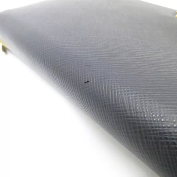 PRADA Saffiano Triang Zippy Round Wallet Black - Picture 9 of 12